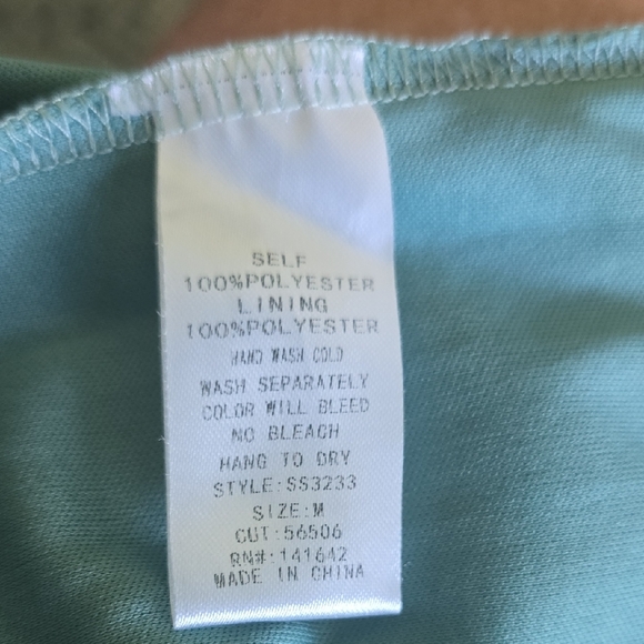 She + Sky Green Tiered Mini Sundress - Picture 6 of 6